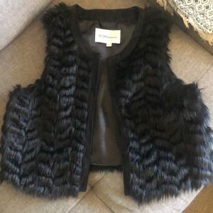 BCBGeneration Black faux fur vest